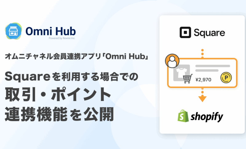 オムニチャネル会員連携アプリ「Omni Hub」、「Square」を利用する場合での取引・ポイント連携機能を公開